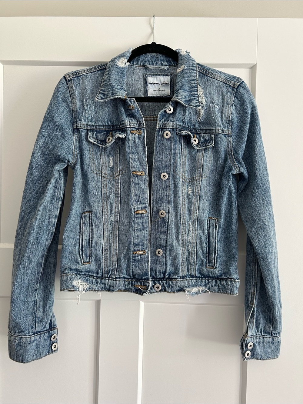Highway Jeans Light Blue Distressed Denim Jacket - Women